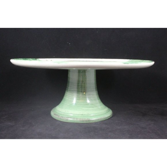 ZRIKE Winter Frolic Pedestal Cake Plate Stand Hand Painted Italy Michal Sparks - Picture 6 of 10